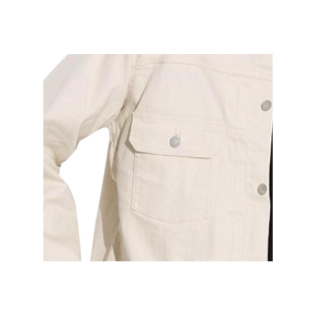UNIQLO Solid Color Loose Fit Single Breasted Jacket Unisex jackets Cream 464025-01