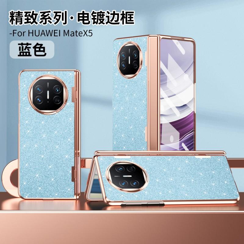 Luxury Electroplated Vegan Leather Case Mate X5 X3 Foldable Phone Full Coverage Shockproof With Kickstand