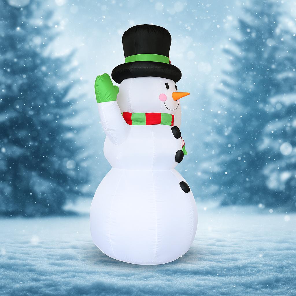 5.9FT Xmas Yard Decor Inflatable Snowman Christmas Decoration LED Light Toy Gifts Home Festive Ornaments Christmas Supplies