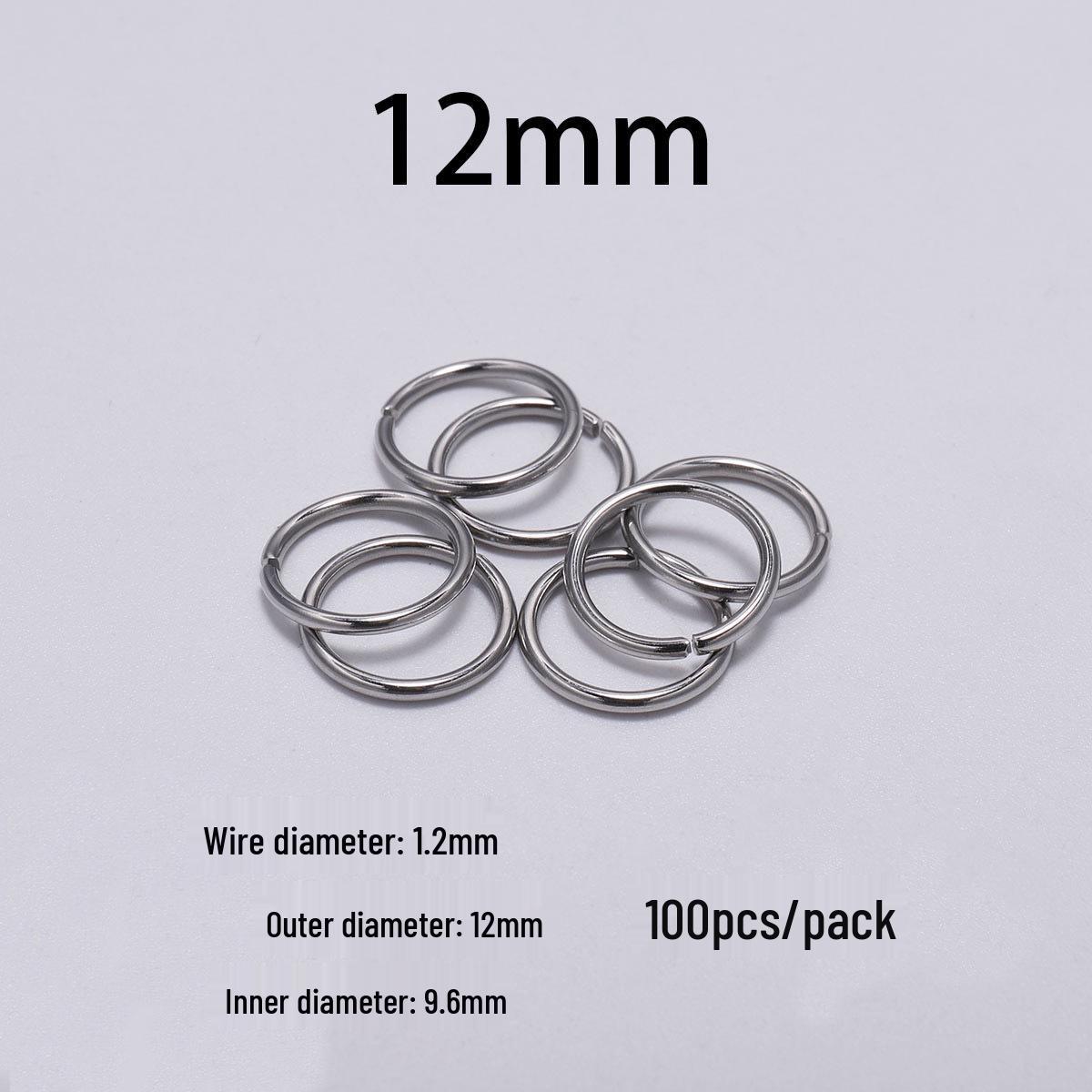 

Одинарне плоске кільце з нержавіючої сталі для ювелірних аксесуарів своїми руками 1.2*12mm, 100pcs/pack