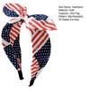 Women Headband USA Flag Independence Day Theme Three-Dimensional Rabbit Ear Bow Shape Headband Sponge Filling Non-Slip Hair Hoop