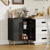 Kitchen Sideboard, 2 Doors, Adjustable Shelf, Raised Metal Legs, 60 x 40 x 80 cm, Black