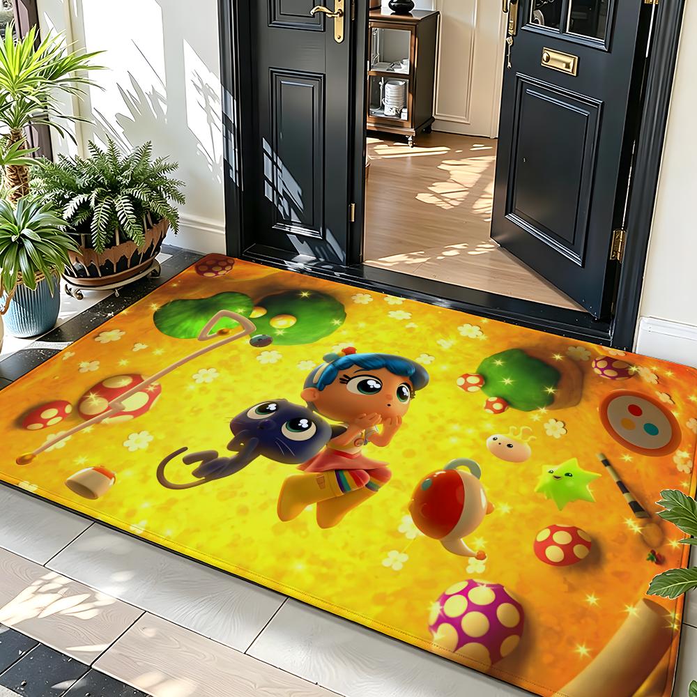 Cartoon T-True Floor Mat Soft Flannel Floor Mat Suitable for Entryways, Living Rooms, Bedrooms, and Bathrooms