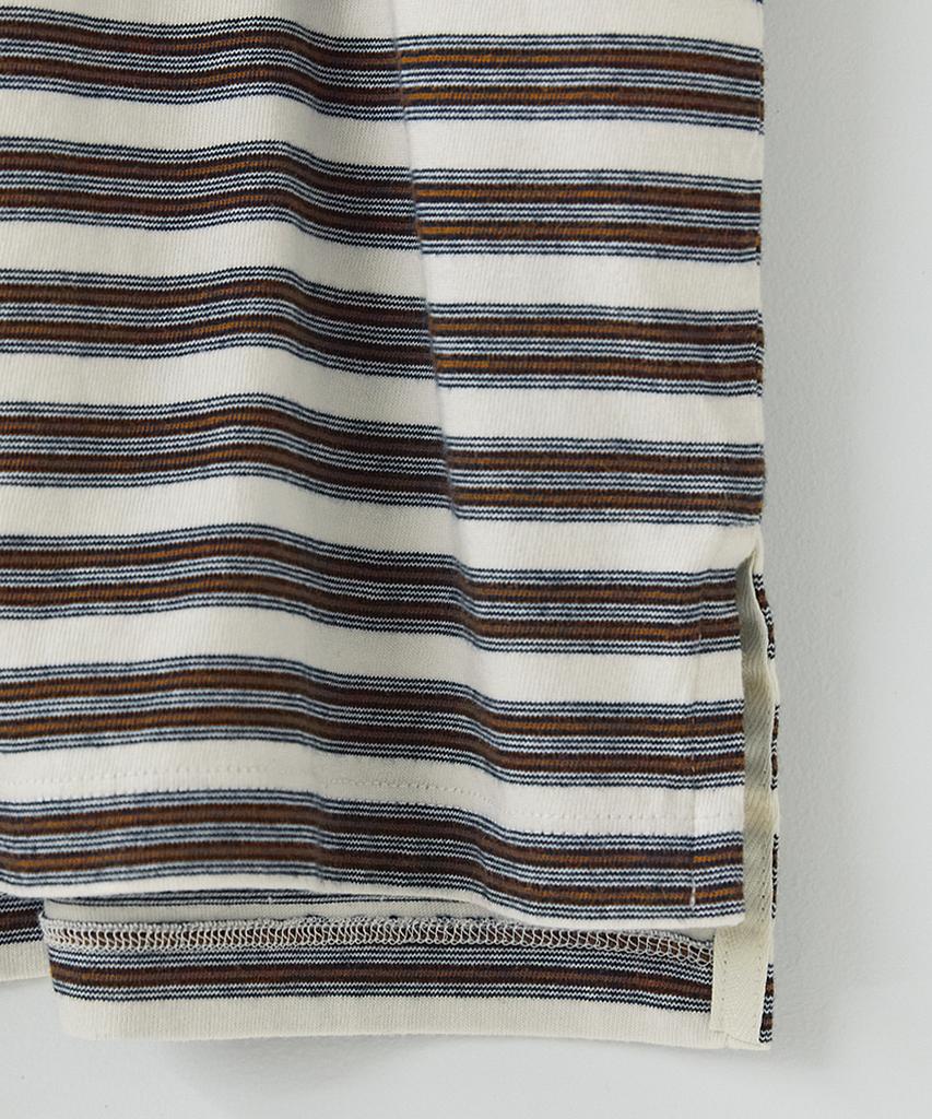 Leopeusaideu Multi Stripe Polo Shirt Ecru