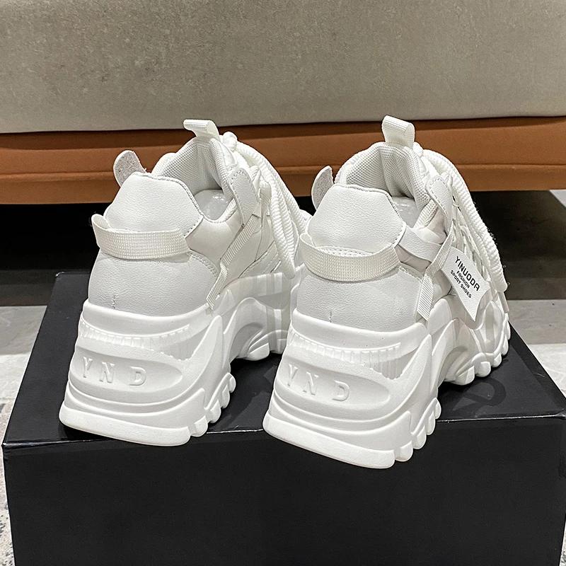 Fashion Autumn Women's Sneakers New Breathable High Platform Shoes Woman Ladies Vulcanize Casual Chunky Sneakers Zapatillas Mujer 8CM