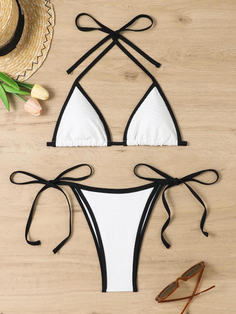 2025 Sexy Lace-up Bikini: European & American Women's Two-piece Swimsuit Set