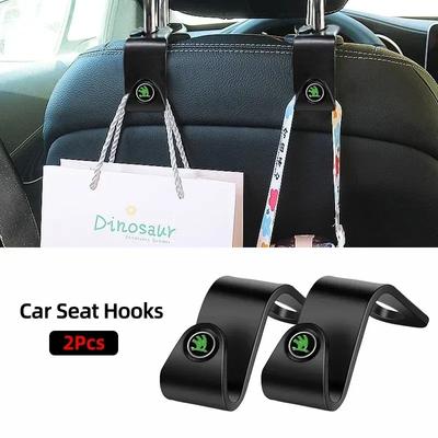2Pcs Car Seat Back Hooks Portable Storage Holder For Skoda Octavia 2 3 Superb Rapid Kodiaq Karoq Enyaq iV Yeti Scala VRS Fabia