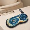 2D-Vintage Floral Pattern Zipper Sunglasses Case, Protective Eyeglasses Holder Box, Portable Travel Glasses Organizer for Women Girls Gift