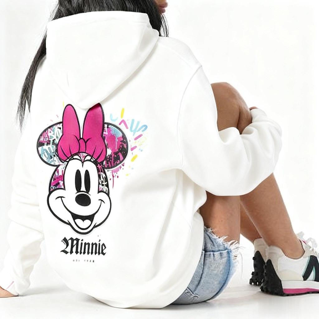 Γυναικείο Φούτερ με Κουκούλα με Εκτύπωση Μίνι Μάους Κινούμενα Σχέδια Γραφικό Πουλόβερ Καθημερινό Streetwear Vintage Disney Βαμβακερό Πουλόβερ Μόδα Άνοιξη Φθινόπωρο