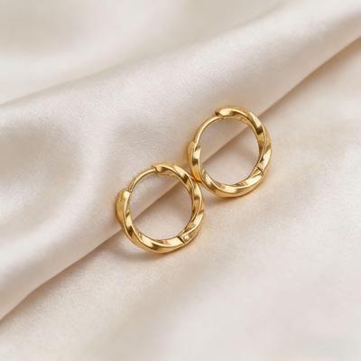 New High-End Twisted Hoop Earrings for Women - Elegant European & American Style
