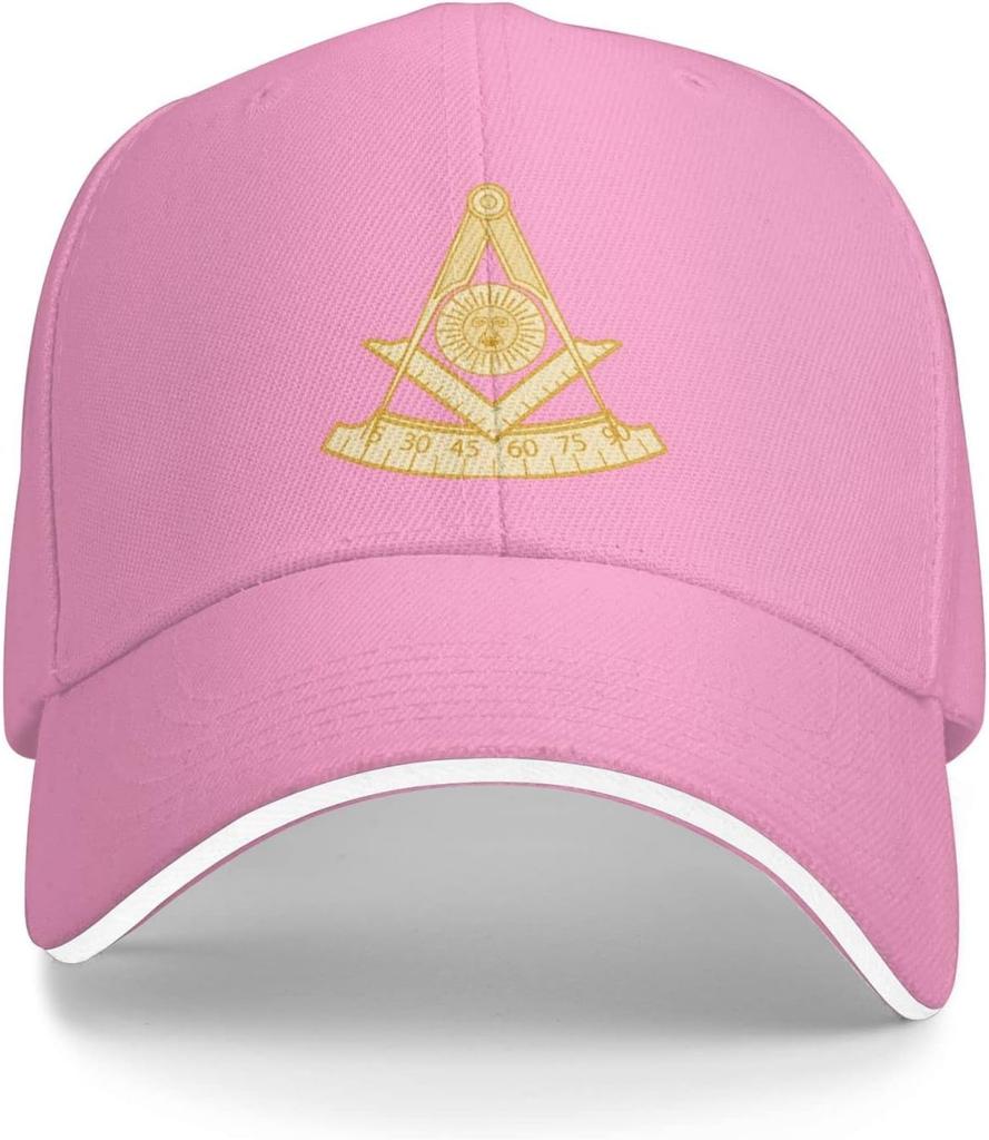 Freemasonry Past Master Jewel Masonic Square Compass Baseball Cap Adjustable Golf Hat Summer Sun Design Casual Dad Hat