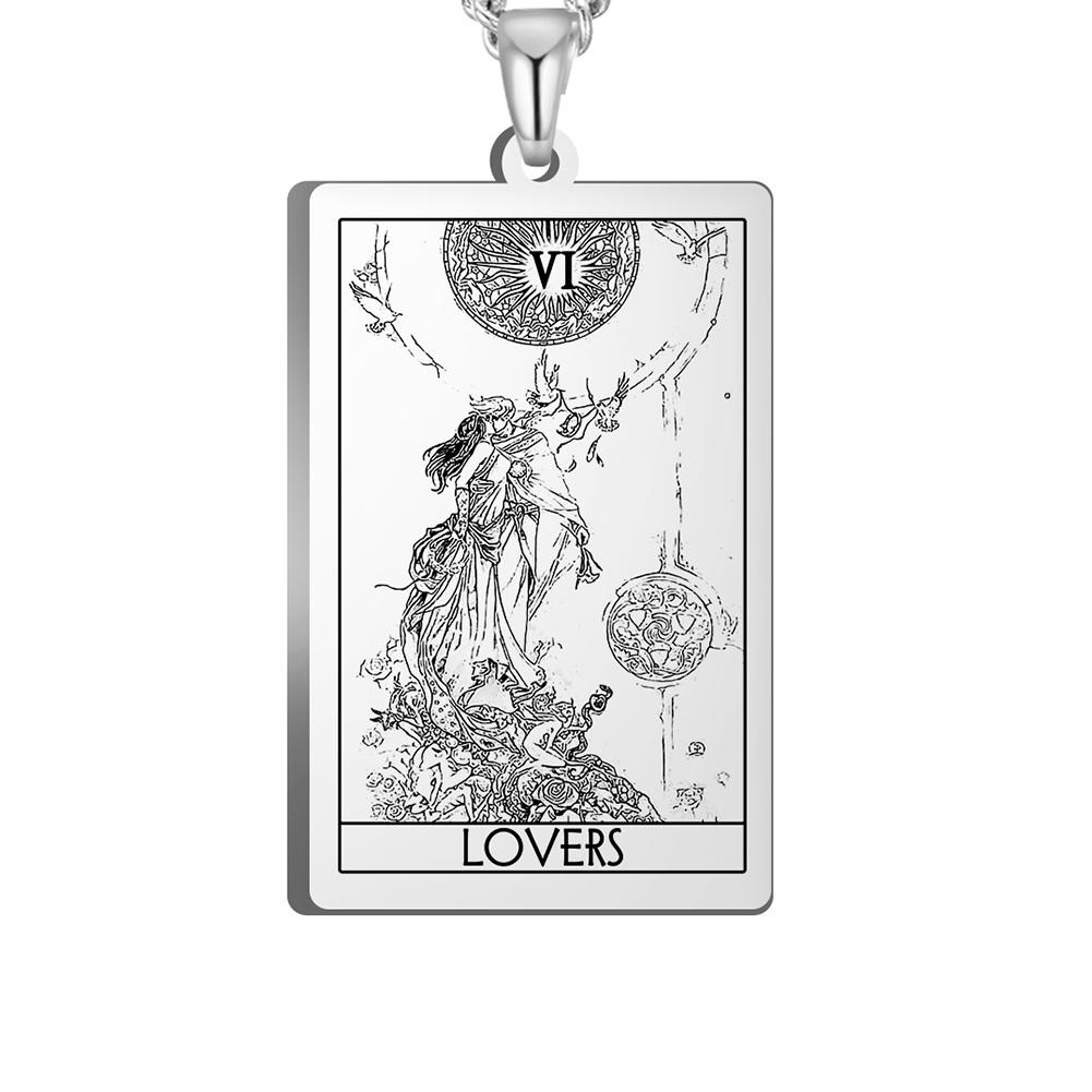 Dawapara The Major Arcana Tarot Cards Vintage Amulet Pendant for Necklaces Accessories Wholesale Stainless Steel