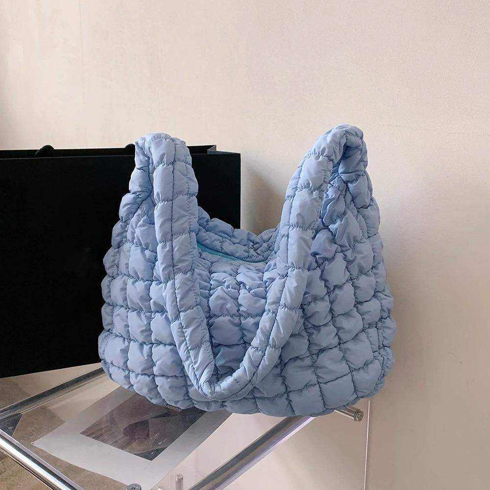 Quilted Padded Crossbody Bag for Women Pleated Bubbles Cloud Shoulder Bags Large Tote Bucket Designer Bag Ruched Handbags 2024