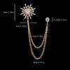 Crystal Rhinestone Star Brooch Lapel Pin Suit Shirt Badge Tassel Chain Corsage For Men Women Jewelry Clothing Accessories