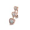 Upside Down Peach Heart Teardrop Zircon Belly Button Ring, 316 Stainless Steel Navel Jewelry