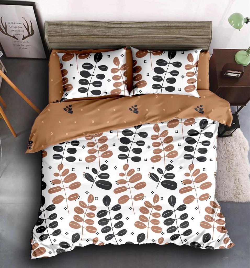 Handbemalte Blätter, traditionelles Blumenmuster, Kissenbezug, Bettbezug, zwei- oder dreiteiliges Set erhältlich