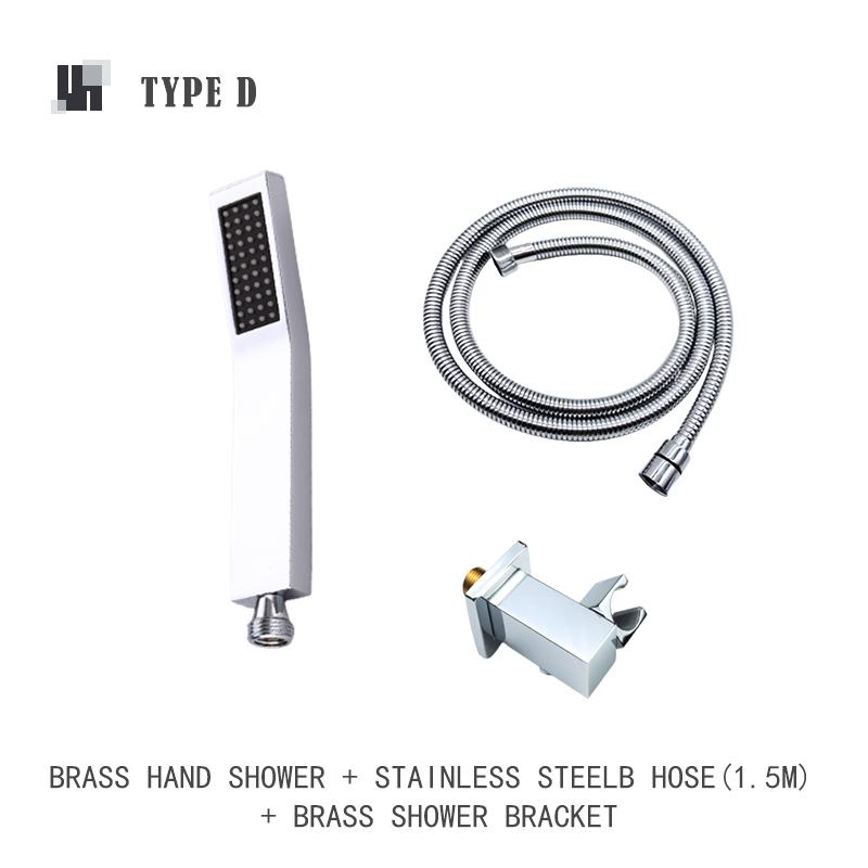 Brass Handheld Shower Head Replacement Showerhead for Bathroom Showering System Contemporary Square Round Oval Polished Chrome