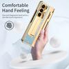 Luxury Plating Leather Bracket Hinge Protection Case for Samsung Galaxy Z Fold 5 4 3 Case with Screen Protector Cover