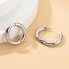 Chic French-Inspired Stainless Steel Round Earrings: Exquisite Niche Design