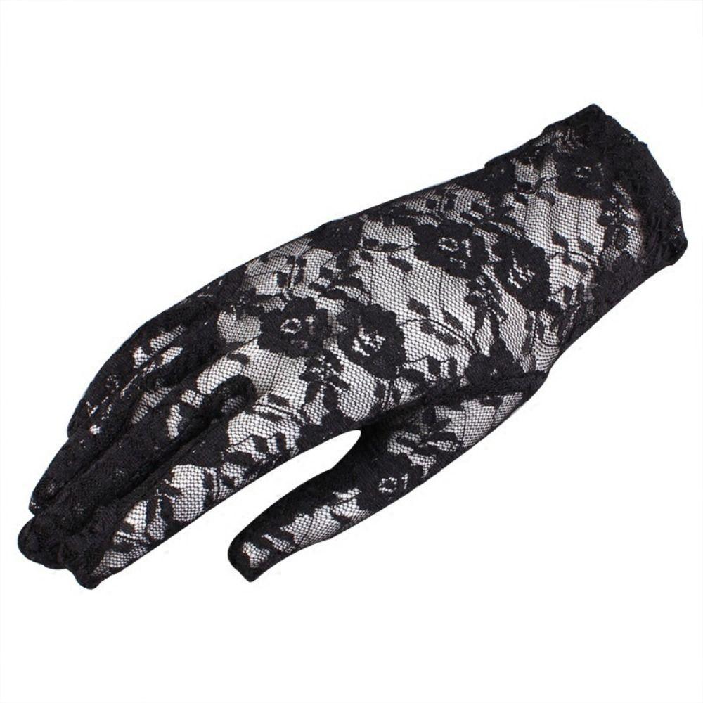 Elegant Short Sunscreen Gloves Thin Hollow-Out Mittens Fashion Party Gloves  For Women Female