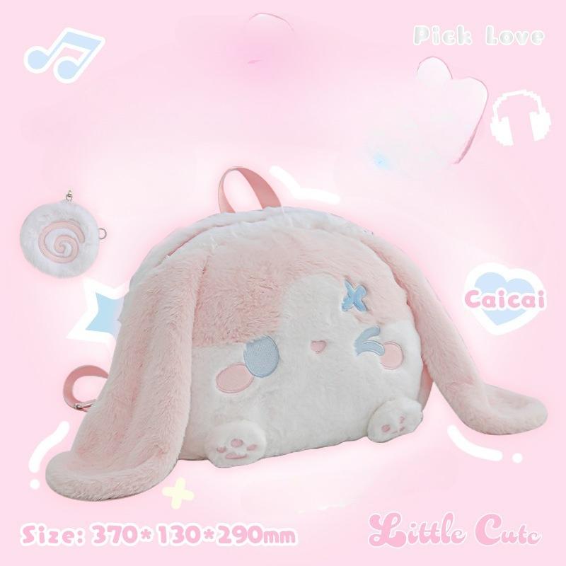 RosyPosy Soft Set, Plush Big Face Bag, Cute Large Capacity Crossbody Shoulder Doll Big Head Bag Student Backpack