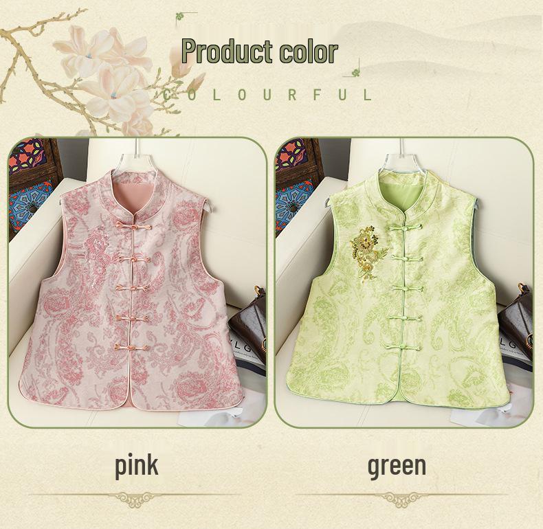 2026 Jacquard Chinese-Style Round Neck Tang Suit Vest