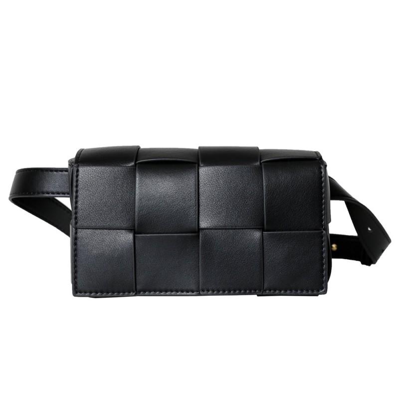 Mini Woven Leather Crossbody Bag Women