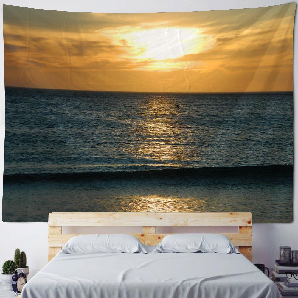 Oceano, Alba, Tramonto, Paesaggio a Telaio, Grande Appeso da Parete, Decorazione da Parete Hippie, Tessuto di Sfondo, Decorazione Artistica per la Casa