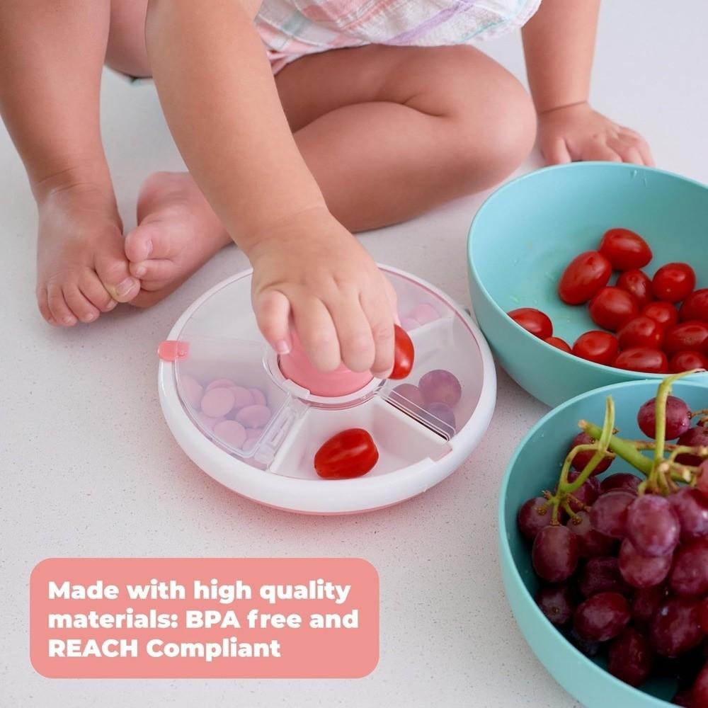 5 Compartments Snack Spinner Portable Sealed Fruit Tray Candy Box Snack Storage Box  Kids Snack