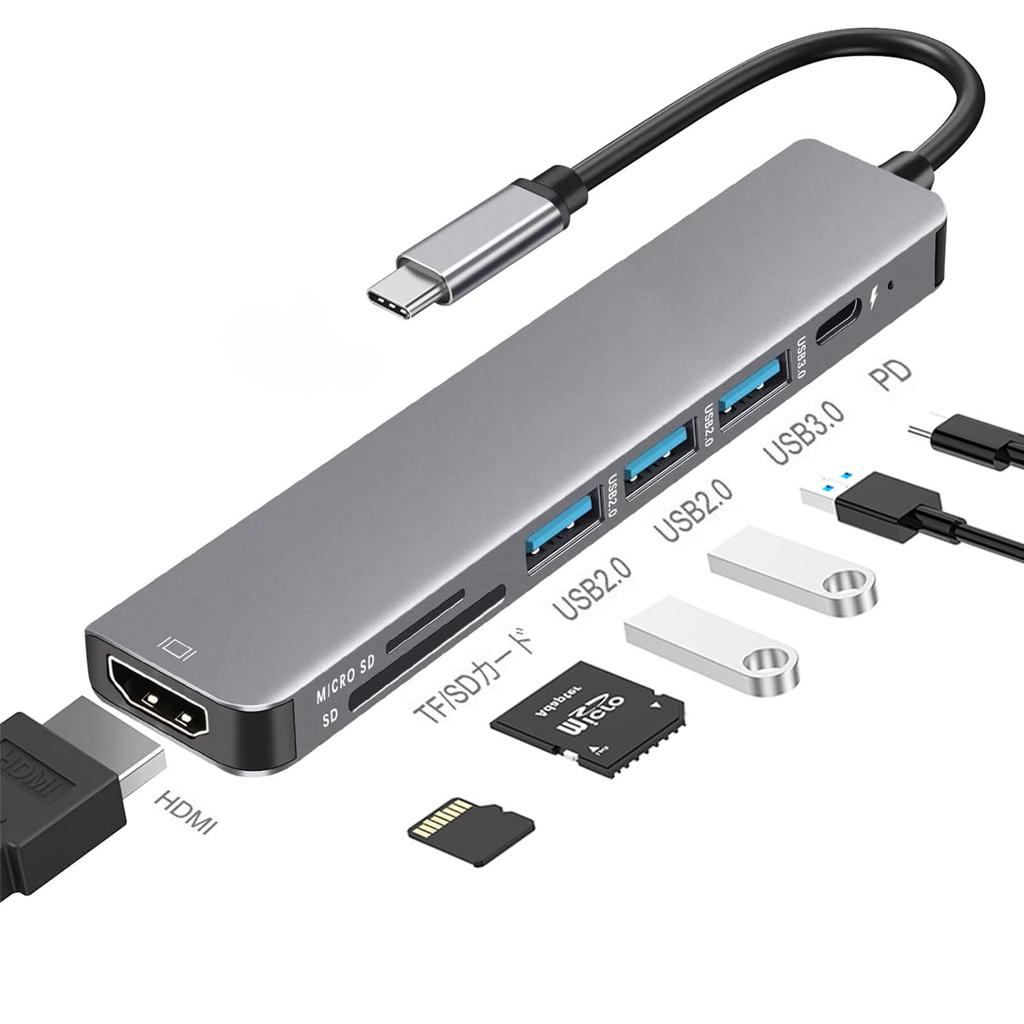 USB C Hub Chayoo Adaptér pro konverzi z Type C na HDMI Čtečka karet HDMI PD87W Nabíjecí dokovací stanice Vysokorychlostní přenos dat Kompatibilní s MacBook S10