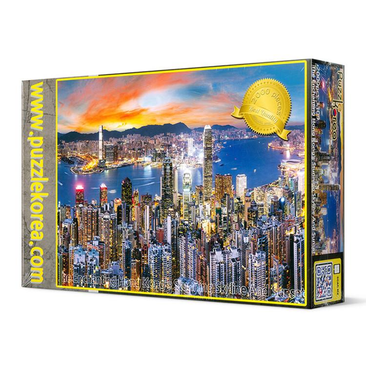 2000-teiliges Puzzle – Hongkongs bezaubernde Skyline und Sonnenuntergang, beliebtes koreanisches Puzzle