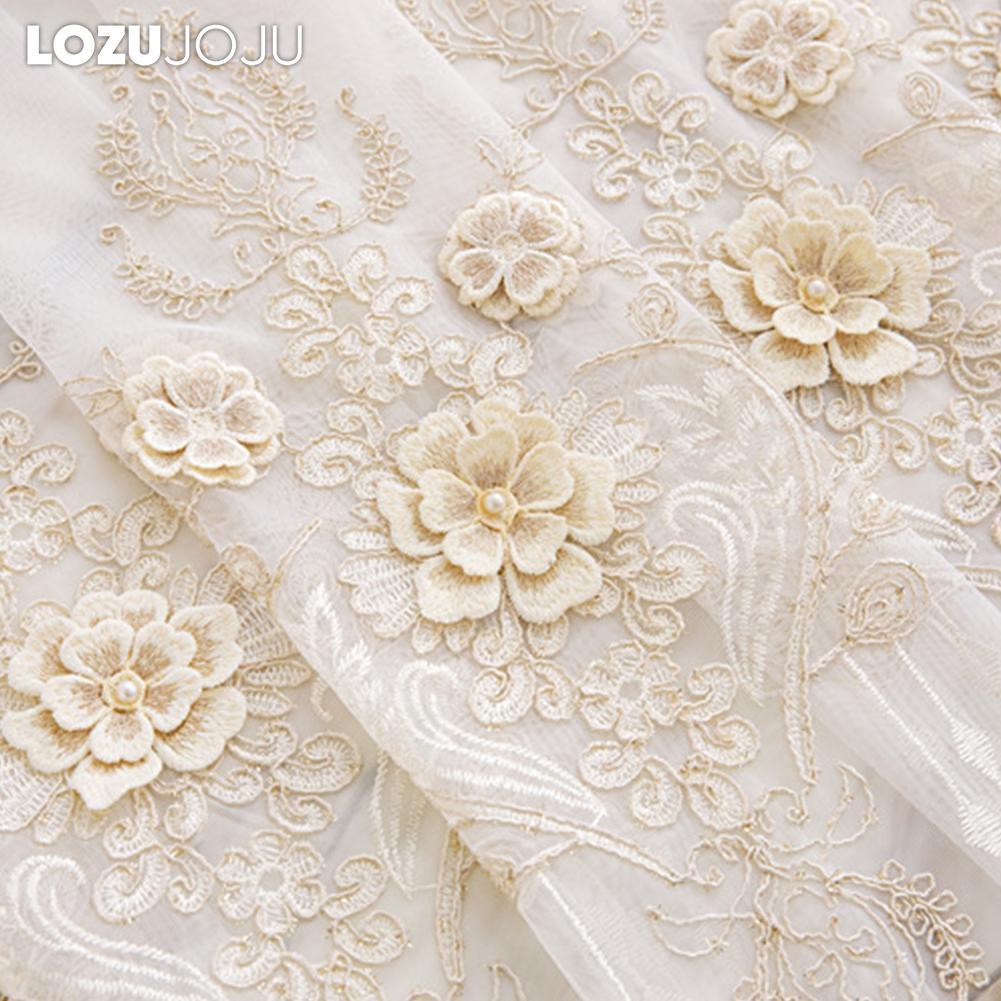 1PC LOZUJOJU French Luxury Lace Relief Embroidered Translucent Sheer Curtain 260cm Height Tulle for Living Room Bedroom Window Decoration Home Decor