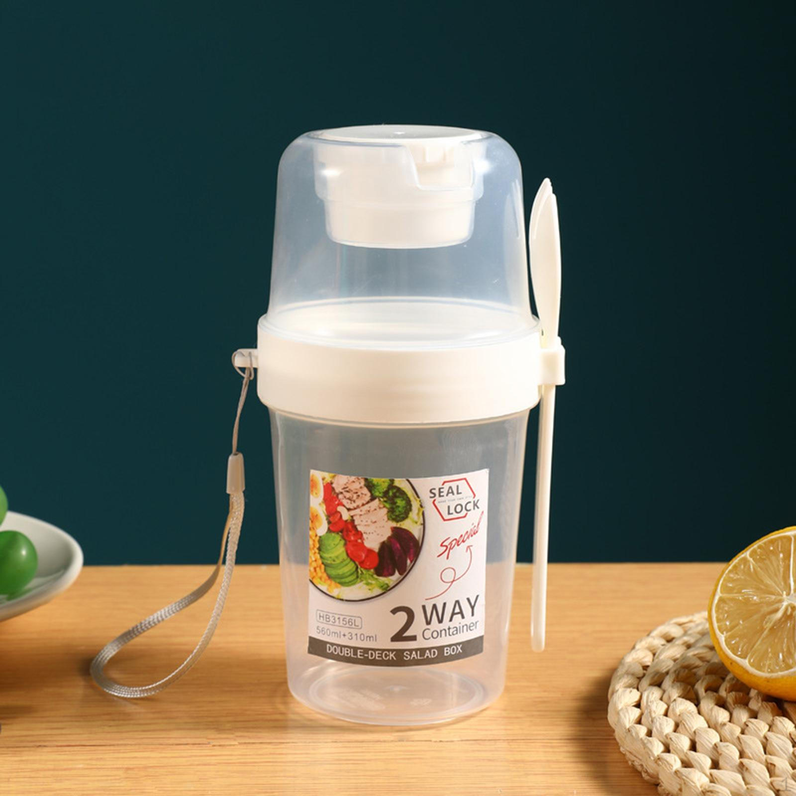 

Портативный салатник для хлопьев, двухслойный контейнер для фруктов и овощей для хранения AVE белый