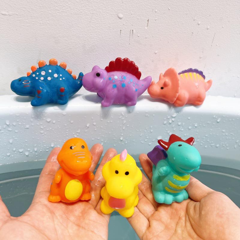 Juguete de Baño para Bebé Juguetes para Nadar en el Agua Dibujos Animados Coche de Goma Blanda Barco Avión Flotador Sonido al Apretar Rociador de Agua Juguetes para Jugar con el Agua para Niños Regalos