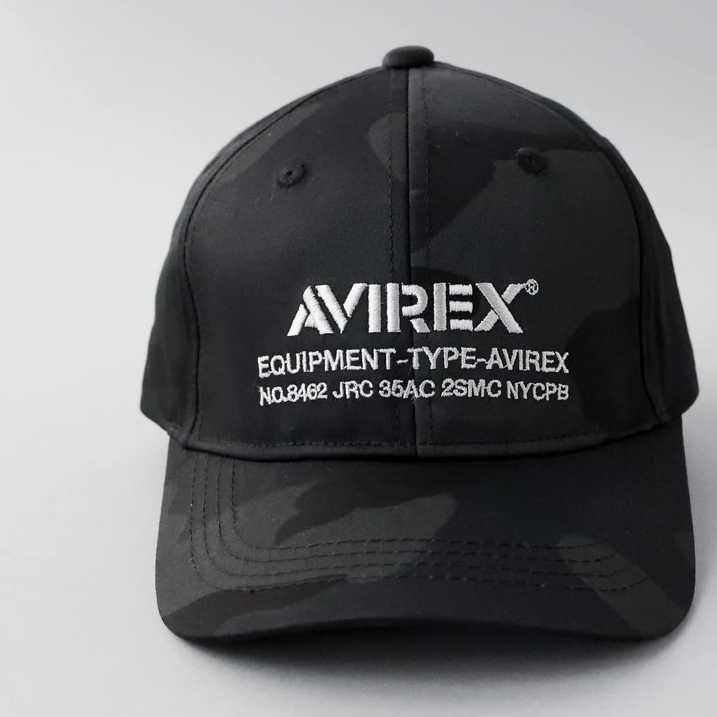 Avirex NUMBERING Military Baseball Cotton Black Size XL 6-Panel Cap, Men's Low-Profile Cap, Camo,