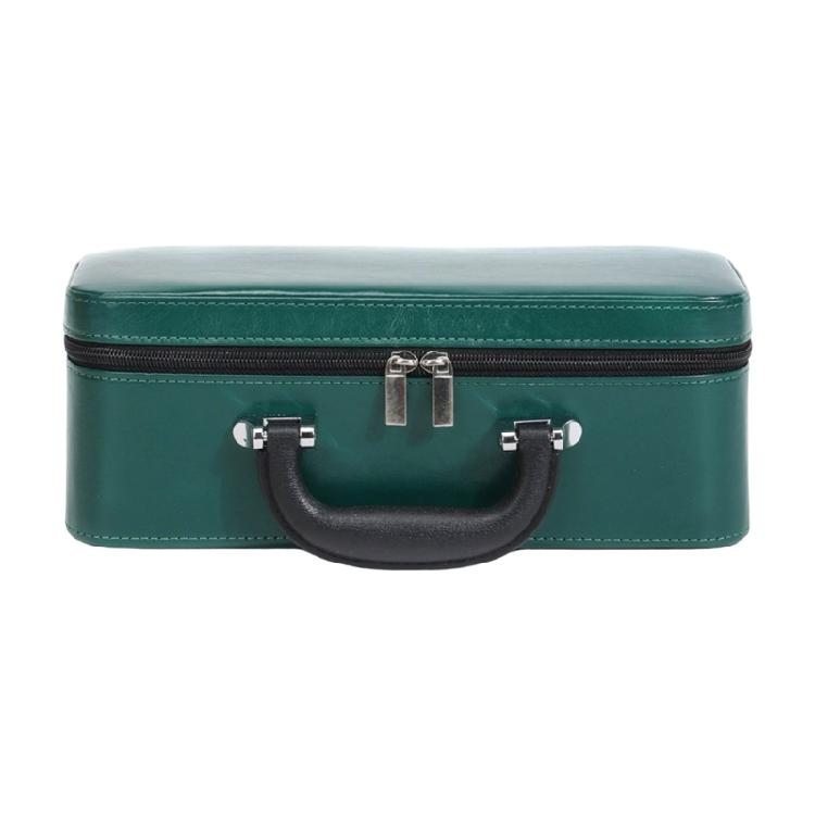 Jewelry Organizer Pouch with Multiple Pockets for Sorting Bracelets Velvets Lined Portable Stylish PU Container