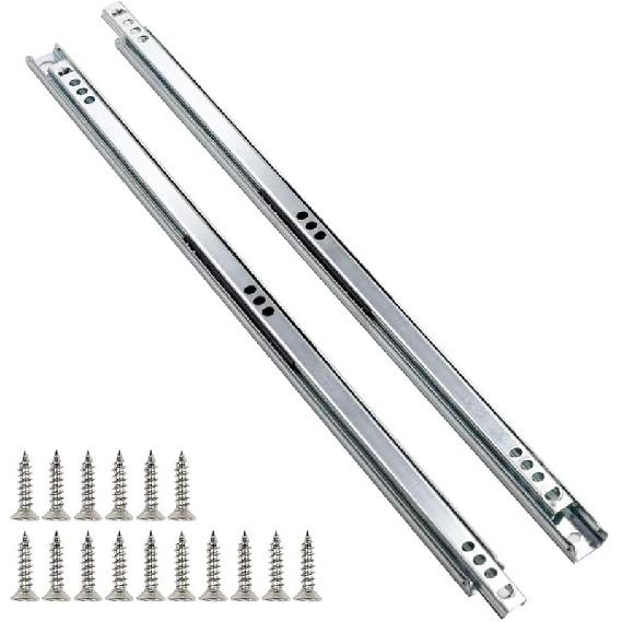 Metal 12 Inch Drawer Slides, Ball Bearing Two Way Slide Track Rail 0.7 Inch Wide 1 Pair