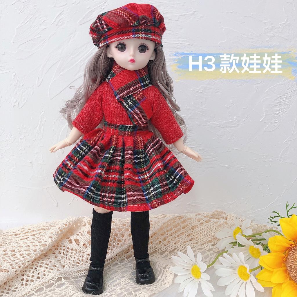 30cm 23 Joint 3D Real Eye 6 Points BJD Doll Princess Dress Up Girl Play House Toy
