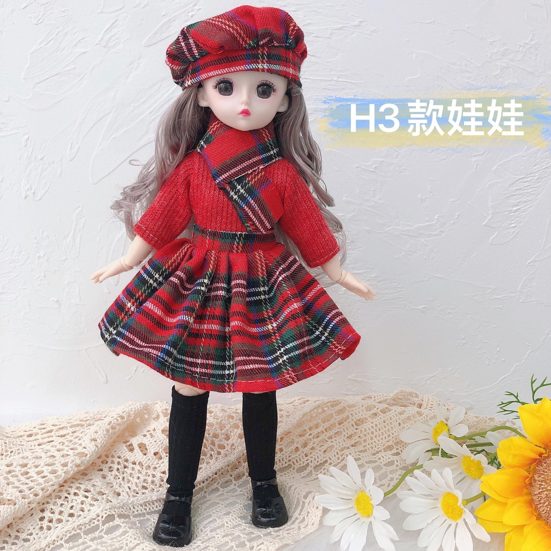 

30cm 23 Joint 3D Real Eye 6 Points BJD Doll Princess Dress Up Girl Play House Toy