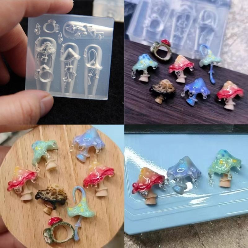 Reusable Nail Casting Mold Nail Charm Silicone Mold Halloween Themed Stereoscopic Carving Nail Art Jewelry Tool