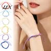Handmade Woven Rope Wristbands Braided Bracelet for Women, Bohemian Wrist Casual Minimalist Hand with Colorful Rice Beads, Adjustable Knot Cord