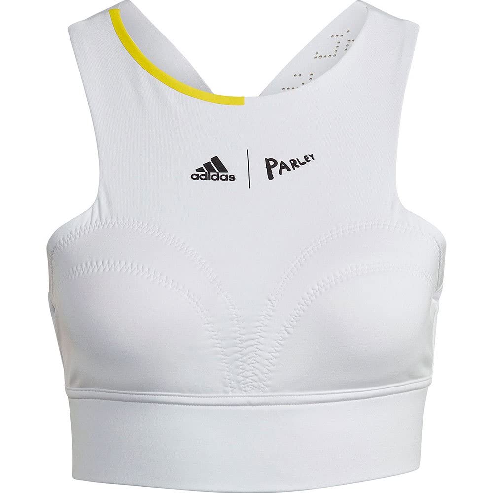 Adidas Tennis London Crop Yellow Size M Women's Top, TV550, White/Impact (HF6319),