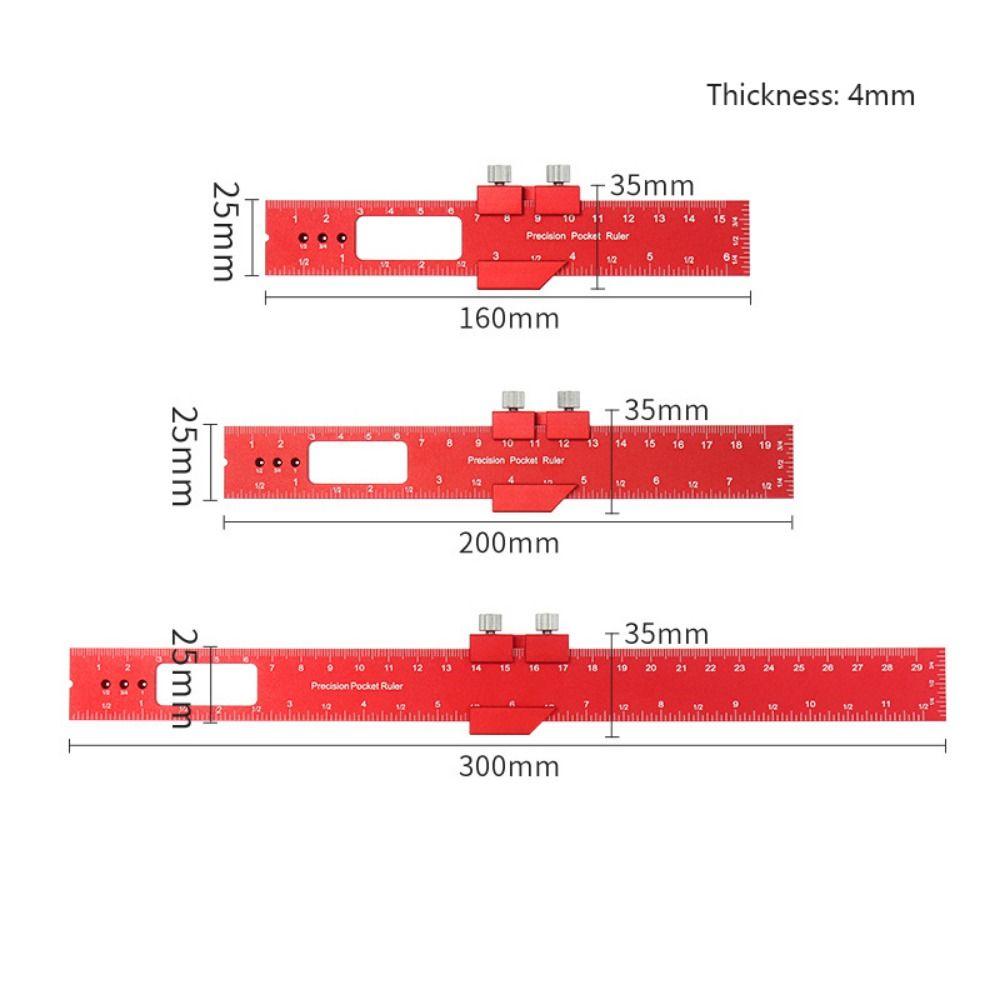High-Precision Metric Measuring Tool With Slide Stop Positioning Gauge Ruler  Woodworking