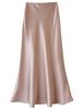 Maeau Mermaid Loose Perfect for or XL Women's Skirt, Long, Fit, A-Line, Elegant, Shiny, Feminine, Cute, Office, Commuting, Dates, Pink,