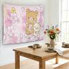 Kawaii Cherry Blossom Bear Floral Wall Tapestry Cute Aesthetic Dorm Wall Hanging