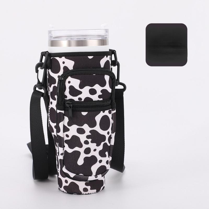 

Неопреновая сумка для переноски бутылки с водой на 40 унций для рукава чашки с регулируемым плечевым ремнем, сумка-держатель для бутылки с водой слоновая кость