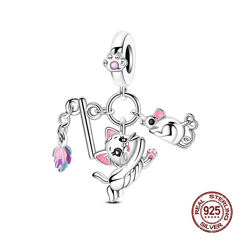 Charms Copper Moon Luminous Magical Cat Charms Beads Fit Original Bracelets Fashion Diy Jewelry Birthday Gifts