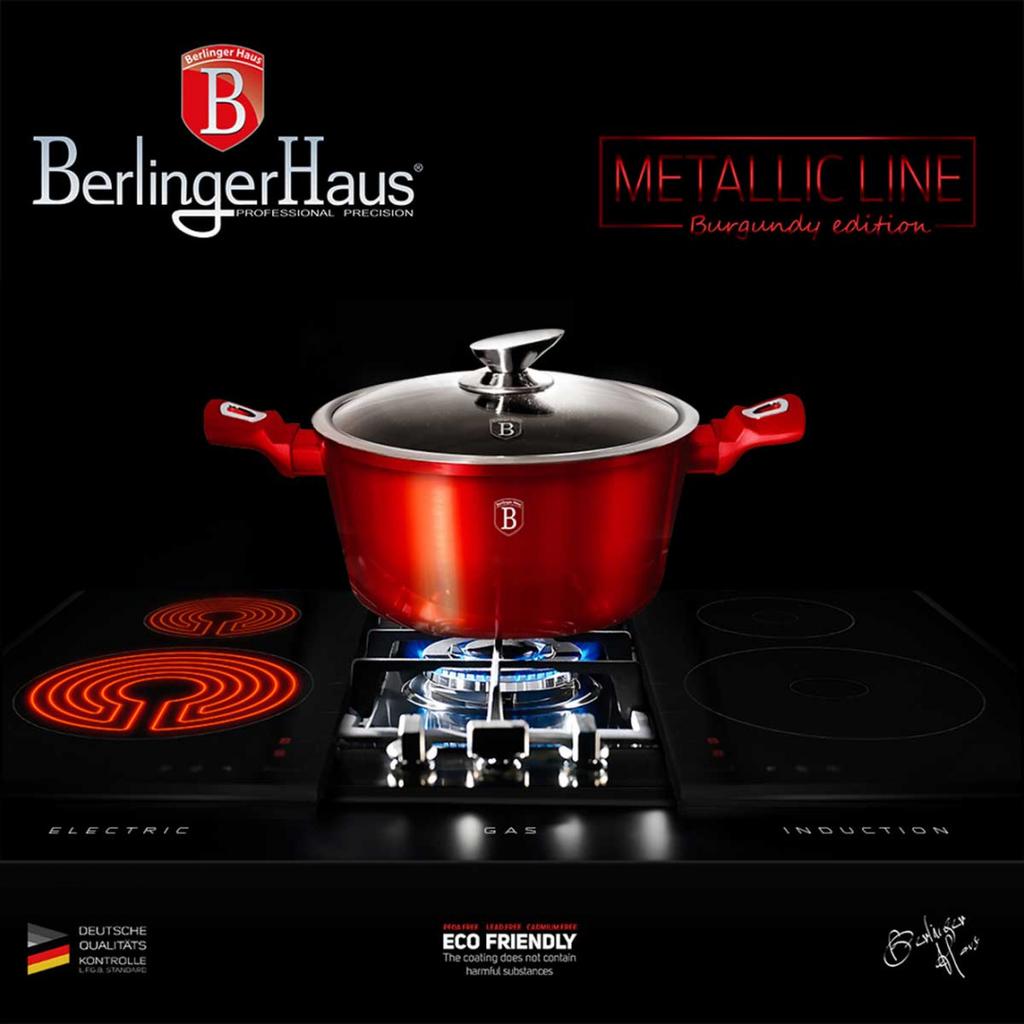 BERLINGERHAUS BH-6150 BURGUNDY COOKWARE SET
