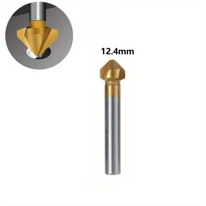 6Pcs/set Chamfering End Mill Tool Countersink Drill Bit Set Metal Wood 3 Flute 90 Degree High Speed Steel Titanium-Coated Deburring Hole