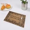 Vintage Letter Placemat Waterproof Heat-Resistant Non-slip Heat Insulation Dishwasher Safe Rectangle Dining Table Protection Decoration Pad
